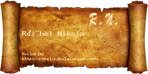 Rábel Nikola névjegykártya